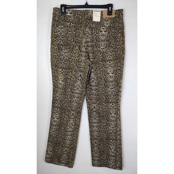 Cambio Snakeskin Print Pants Straight Leg Casual Trousers Neutral Size 14 - Picture 2 of 9